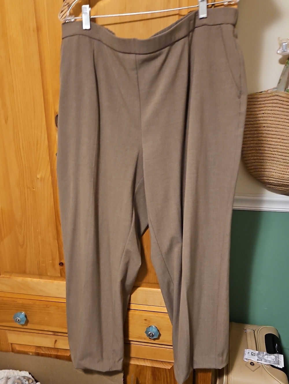 JM Collection Taupe Tailored Women's Trousers